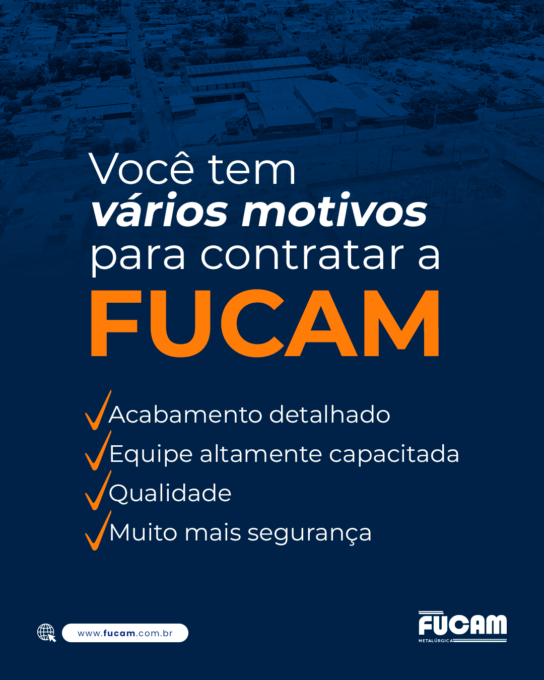 Confie na FUCAM para transformar suas ideias em resultados concretos e duradouros! Confie na FUCAM para transformar suas ideias em resultados concretos e duradouros!